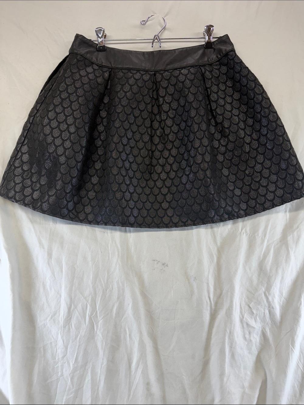 Black Textured Mini Skirt with Subtle Sheen